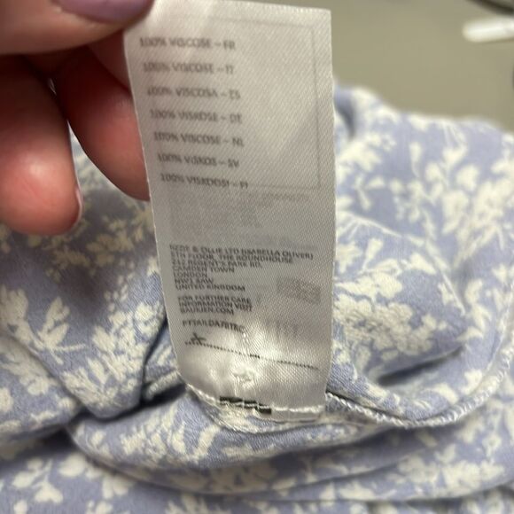 Isabella Oliver Maternity purple and white floral babydoll top size 4 - Picture 8 of 8